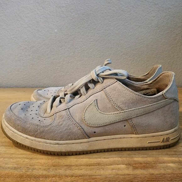 Nike Womens Air Force 1 Low Shoes Sneaker Suede 487643-201 Light Sandtrap Size 8 - Picture 5 of 13